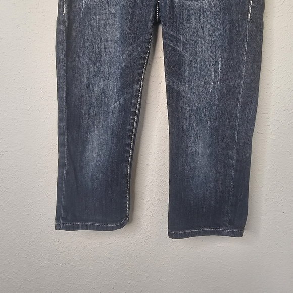 LA Idol Girls Size 12 Capri Jeans Denim Embroidered Bling Pockets Y2K - Picture 4 of 14